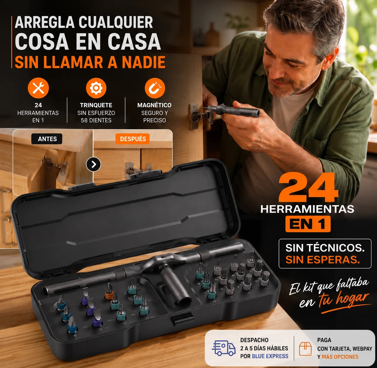 El trinquete gira sin que sueltes